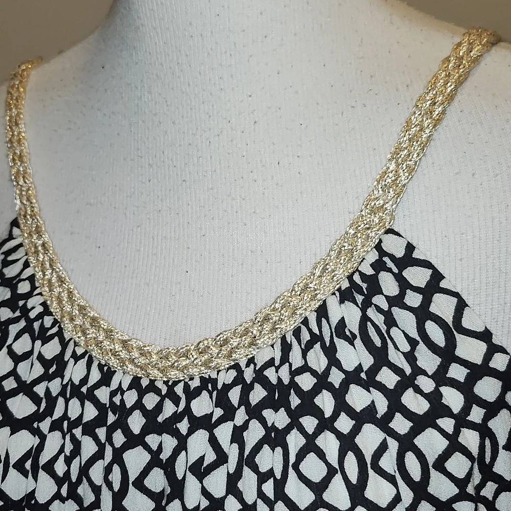 Nina Leonard Dress Black and White Mini